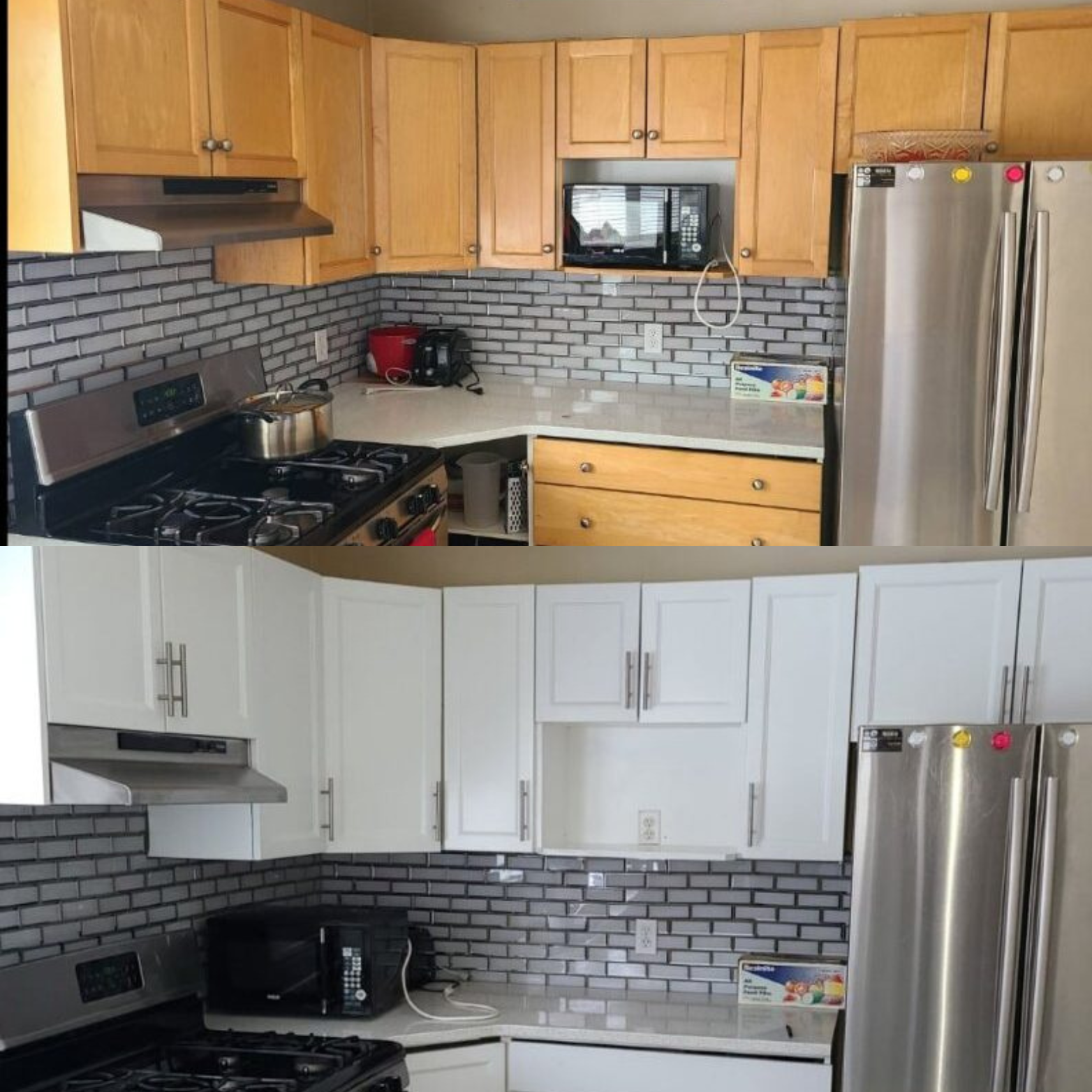 Before and after kitchen painting