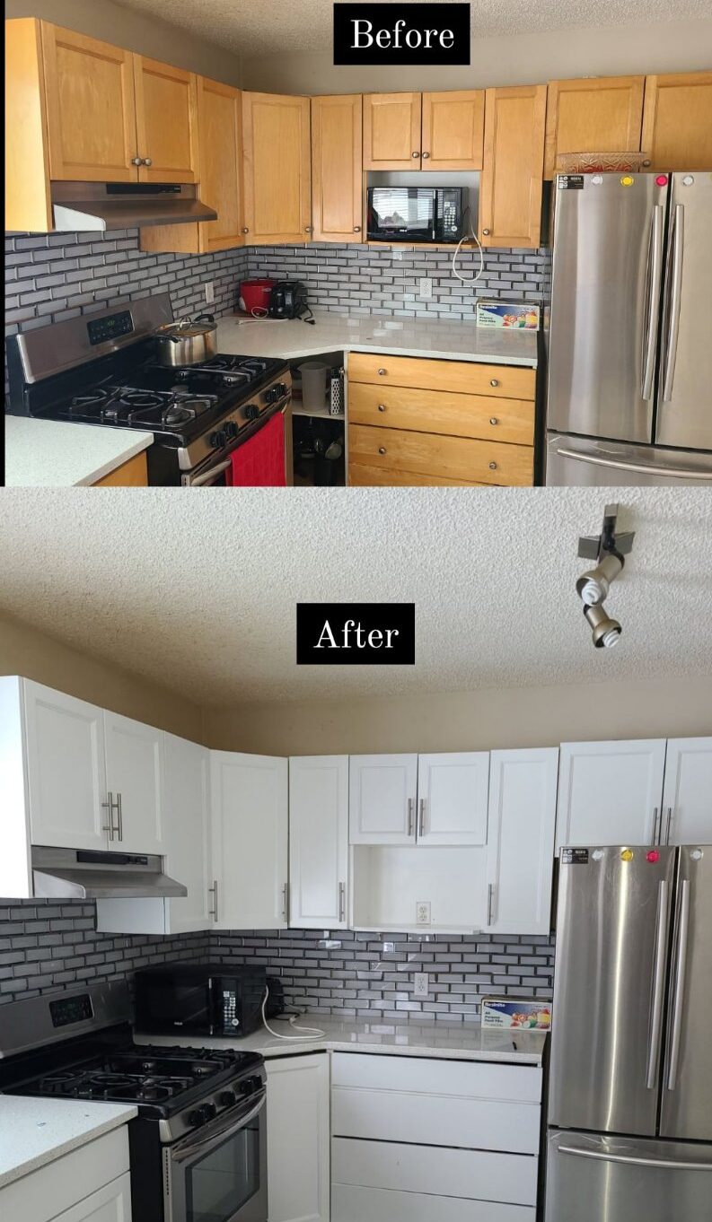Before and after kitchen painting